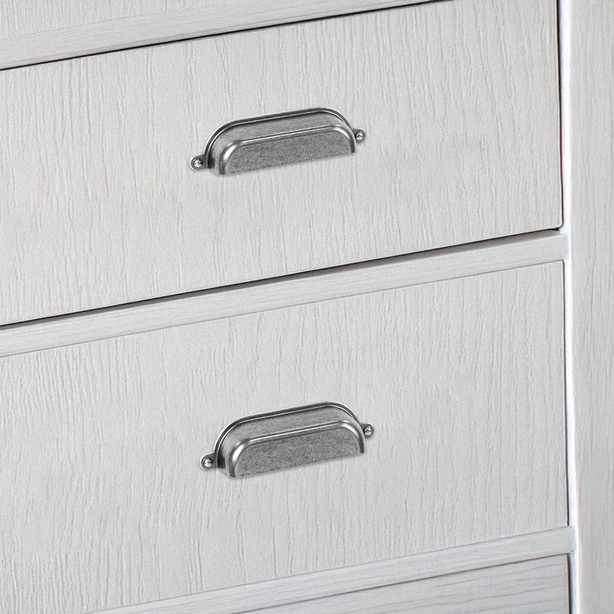 Lumi Home Furnishings Drawer Pull Vintage Library 3.75" Antique Nickel 8-Pack