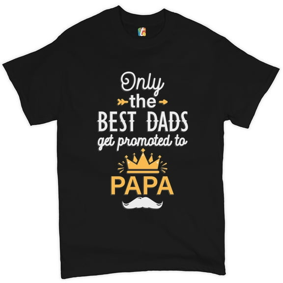 Tee Hunt Only The Best Dads Get Promoted to Papa T-Shirt Papaw Father's Day Men's Tee