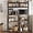 Retro Brown, variant on BOBOKY Bakers Rack with Power Outlet, Kitchen Baker Rack with Wire Basket, Microwave Stand with Large Open Storage Shelves, 6-Tier Freestanding Utility Storage Shelf,Retro Brown