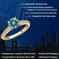 thumbnail image 2 of Gem Stone King 10K Two Tone Gold Blue Moissanite and Lab Grown Diamond Engagement Ring for Women | 1.20 Cttw | Round 6.5MM | Gemstone Birthstone | Size 6, 2 of 6