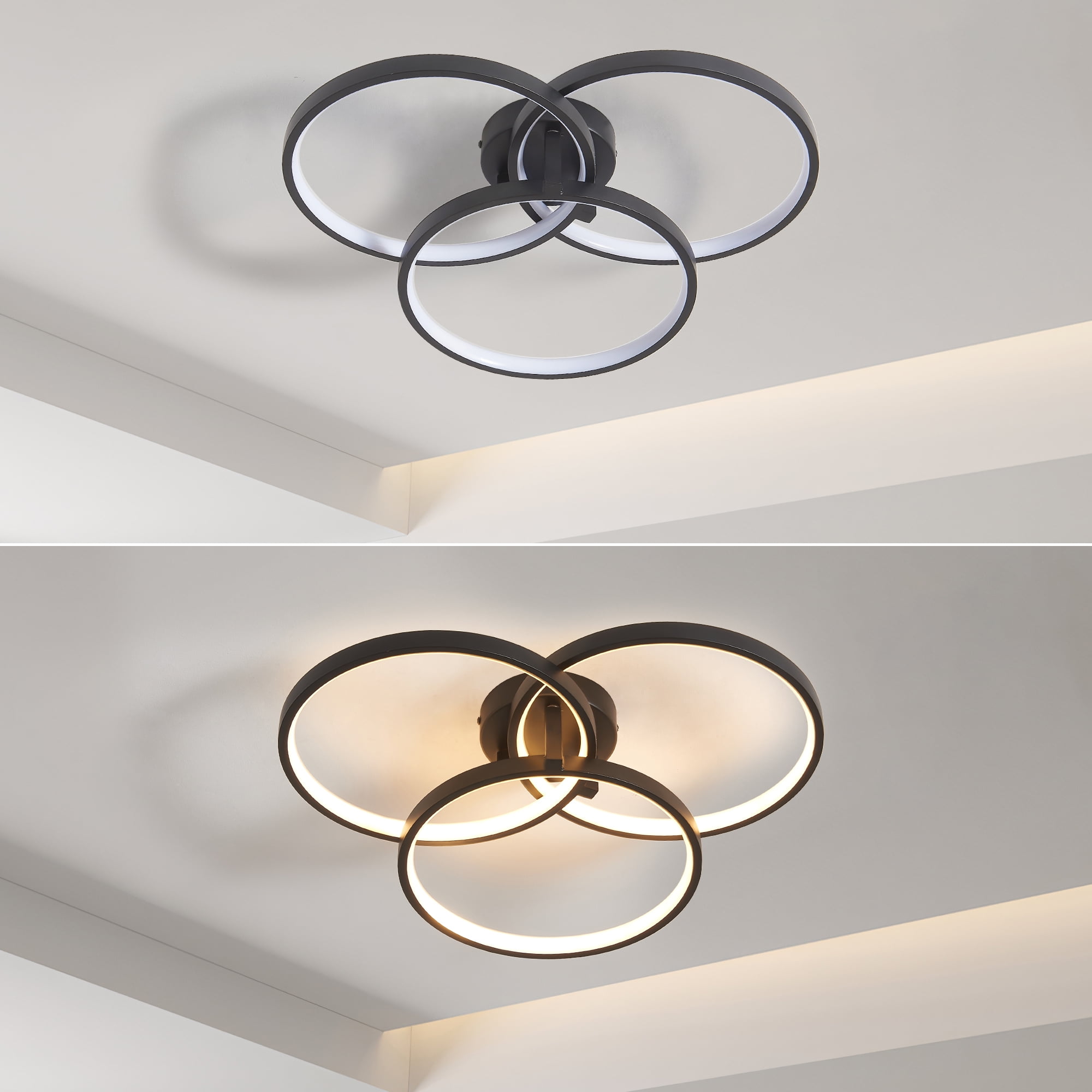 minimalist style，Flush Mount Ceiling Light for House,Adjustable color temperature 3000K/4000K/5000K