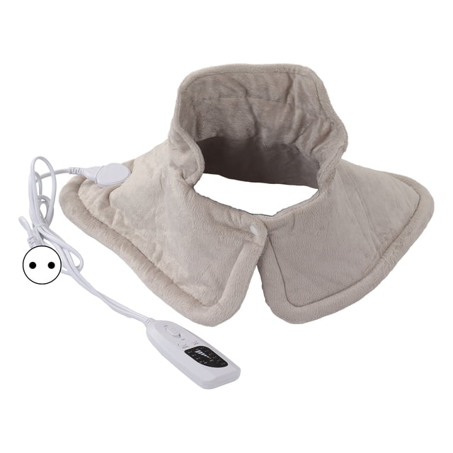 Manta calentada para el cuello y los hombros, envoltura de cuello con calefacción eléctrica suave y temperatura ajustable para invierno, enchufe europeo de 220V