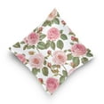 thumbnail image 5 of Wobogo Light Pink Rose Pillowcase Special Crystal Velvet Breathable and Comfortable Bedside Decorations Pillow 16×16in, 5 of 7