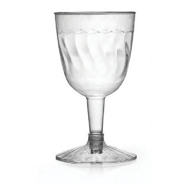 5 oz. Disposable Plastic Wine Glasses, Pack of 20