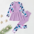 thumbnail image 2 of Girls Swimsuit Two Piece Long Sleeve Full Body Rash Guard Modest Bathing Suit Beach Girls' Swimwear 5-13 Years, 2 of 7