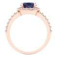 thumbnail image 4 of 2.78ct oval cut blue sapphire 18k rose gold halo Bridal Wedding Engagement Promise Anniversary Ring for Women size 8.75, 4 of 7