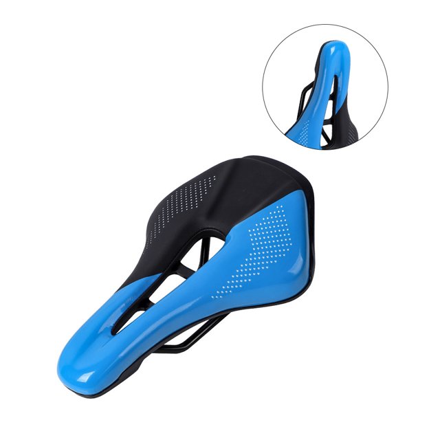 Soidarity Asiento de sillín de bicicleta de carretera Diseño hueco Asiento de cojín de cuero de PU transpirable Accesorio de ciclismo de carretera Ciclismo azul negro Soidarity OD000144-01B
