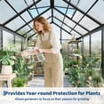 thumbnail image 3 of 6x10 FT Greenhouse for Outdoors,Polycarbonate Flower Greenhouse with Roof Vent,Aluminum Walk-in Greenhouse with Lockable Hinged Door for Outside Garden Backyard, Patio, 3 of 8