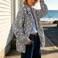 thumbnail image 4 of SBYOJLPB Women's Polka Dot Coat Stand Collar Zip Up Jacket with Pockets, 4 of 9