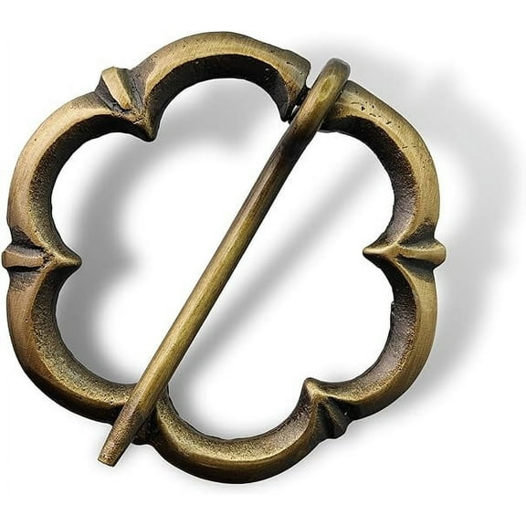 Armory Replicas Hand Forged Penannular Renaissance Brass Brooch: Iron Brass Cloak Pin