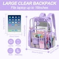 thumbnail image 3 of Sanmadrola Clear Backpack Heavy Duty Stadium Approved School Bookbag PVC Backpacks for Adults Travel, 3 of 9