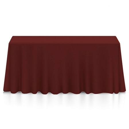 

Lann s Linens - 5 Premium 90 x 156 Tablecloths for Wedding/Banquet/Restaurant - Rectangular Polyester Fabric Table Cloths - Burgundy