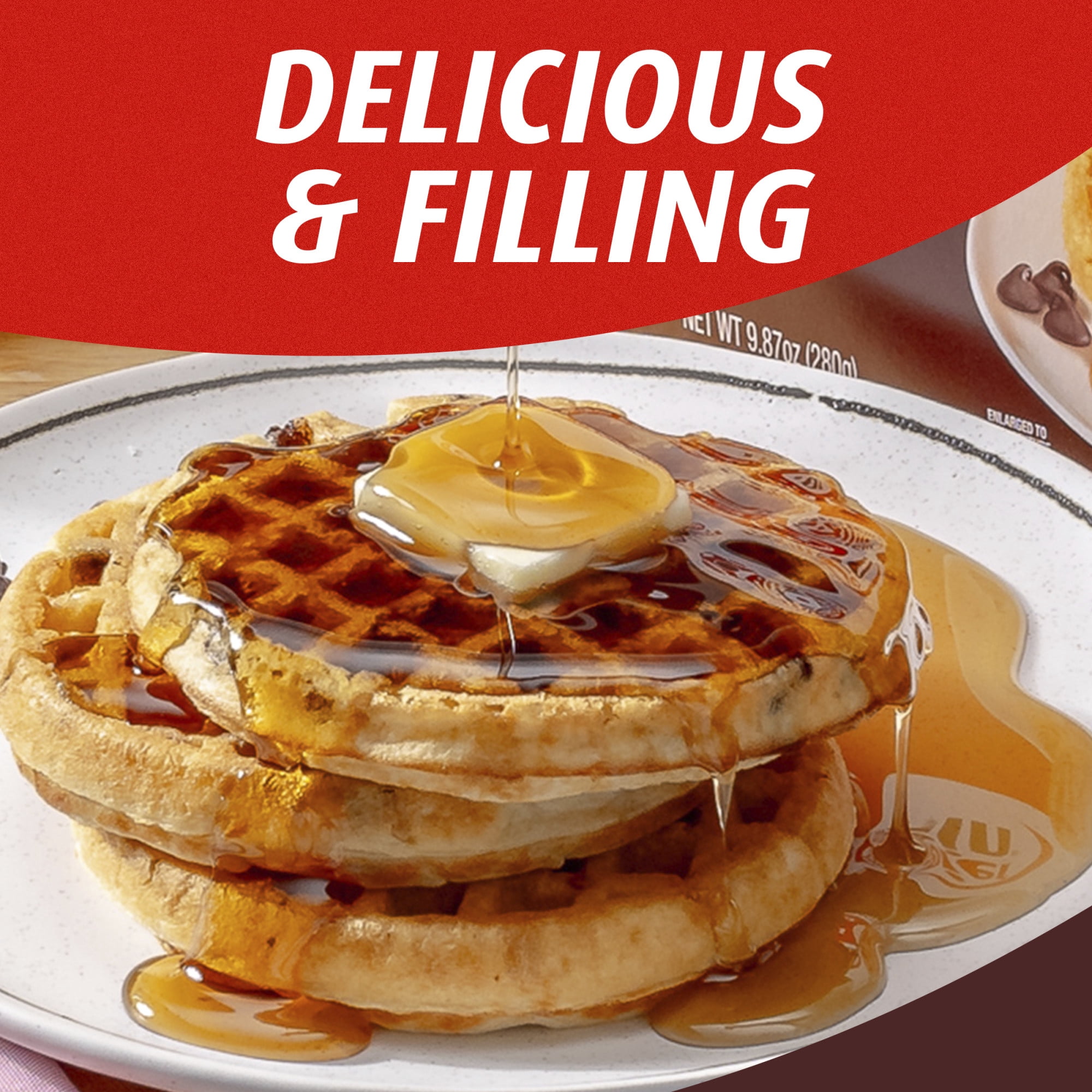 Premier Protein Frozen Chocolate Chip Protein Waffles, 9.87 oz Box, 8 Count
