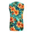 thumbnail image 4 of Chiccall Women's Floral Print Sleeveless Vest Cardigan Open Front V Neck Long Line Layering Waistcoat with Side Pockets, 4 of 8