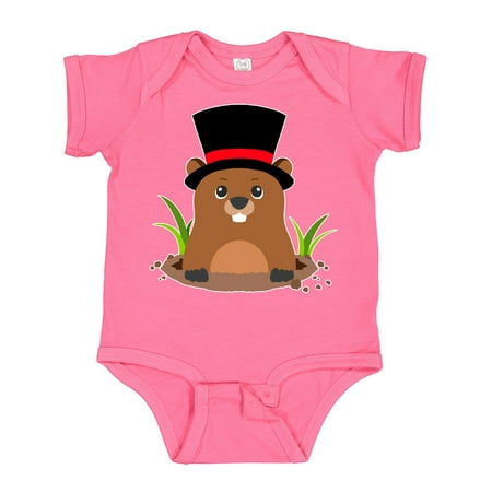 

Inktastic Groundhog Day with Groundhog in Top Hat Gift Baby Boy or Baby Girl Bodysuit