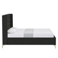 thumbnail image 4 of Posh Living Kaeson Upholstered Velvet & Wood Full Platform Bed in Black, 4 of 8