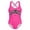 Hot Pink, variant on Toddler Girls Bathing Suits UPF 50+ Protection Sleeveless Green Stretch Crisscross Back 1 Piece Swimsuit 2T