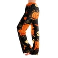 thumbnail image 2 of QWKLEAJ Halloween Pajama Pants Women Spooky Sleepwear Bottoms Cute Ghost Print Lounge Pants Flannel Holiday Trousers Fall Winter Cozy Sleep Pants Funny Skeleton Loungewear Festive Nightwear, 2 of 9