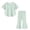 Green, variant on Girls 2 Piece Outfits Striped T-Shirt Flare Pants Set Casual Loungewear