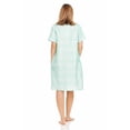 thumbnail image 4 of Dream8teen Women's Snaps Front Closure House Dress Short Sleeve Woven Housecoat Duster Lounger Robe 2018 Green Plaid 2X-large, 4 of 5