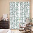 thumbnail image 3 of Spring Flower Kitchen Curtains 96 Inch Length, Vintage Farmhouse Turquoise Boho Leaf Grommet Top Bedroom Living Room Curtains, Light Filtering Cafe Curtain Drapes 2 Panels Set 104''x96'', 3 of 9