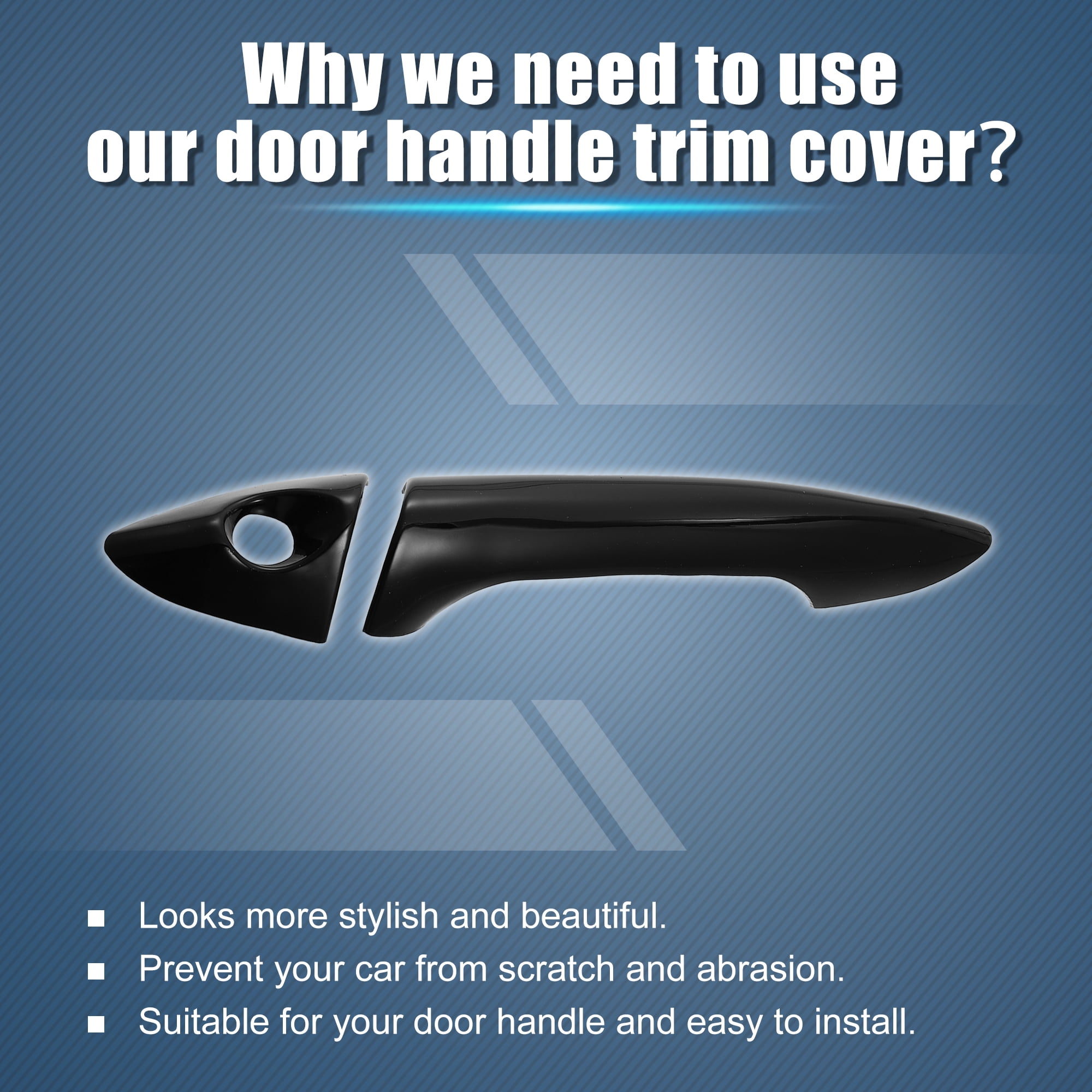 Unique Bargains 8pcs ABS Exterior Door Handle Cover Trim for Hyundai Elantra 2011-2016