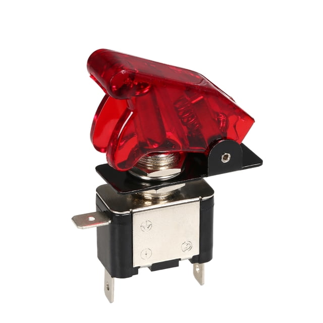 Yeacher Car Toggle Switch 20A LED Light Toggle Engine Ignition Switch On Off Button Red Cover