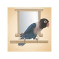 thumbnail image 3 of Dragonus Wooden Bird Parrots Standing Toy With Bells Pet Birds Mirror Bird Cage Stand Bar, 3 of 5