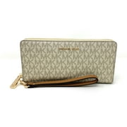Michael Kors Giftables Travel Signature Metallic Zip Around Continental Wallet, Acorn/Pale Gold
