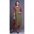 thumbnail image 2 of Bimba Kurti Droit Imprimé Décontracté Manches 3/4 Robe Longue Kurta pour Femmes, 2 of 6