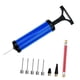 thumbnail image 5 of Juego de bomba de bola con accesorios de 5 pines, 20cm con manguera con boquilla, bomba de aire portátil, bomba de mano para inflar fútbol, inflables Azul, 5 of 8