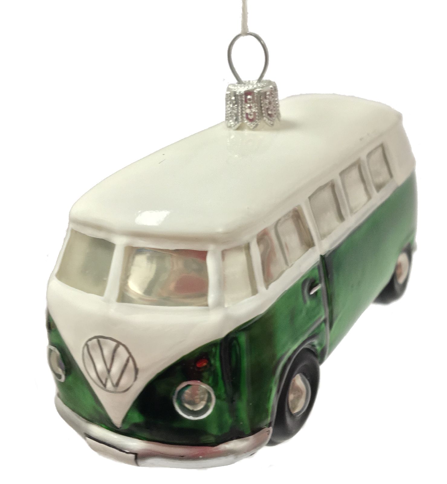 Volkswagen Bus Car Polish Glass Christmas Ornament VW Automobile