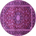 thumbnail image 1 of Ahgly Company Indoor Round Medallion Purple Traditional Area Rugs, 8' Round, 1 of 4