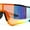 Black Red Rainbow Mirror, variant on Mens Classic Oversized Block Shield Rimless Plastic Sport Sunglasses Black Purple Orange Mirror