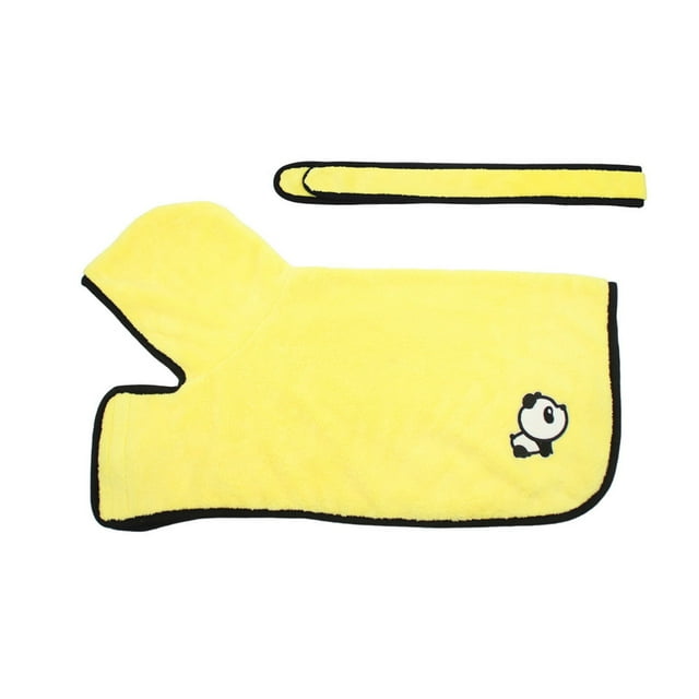 Pet Bath Robe Super Absorbent Quick Drying Towel Wrap with Secure Snap Closure for Dogs and Cats