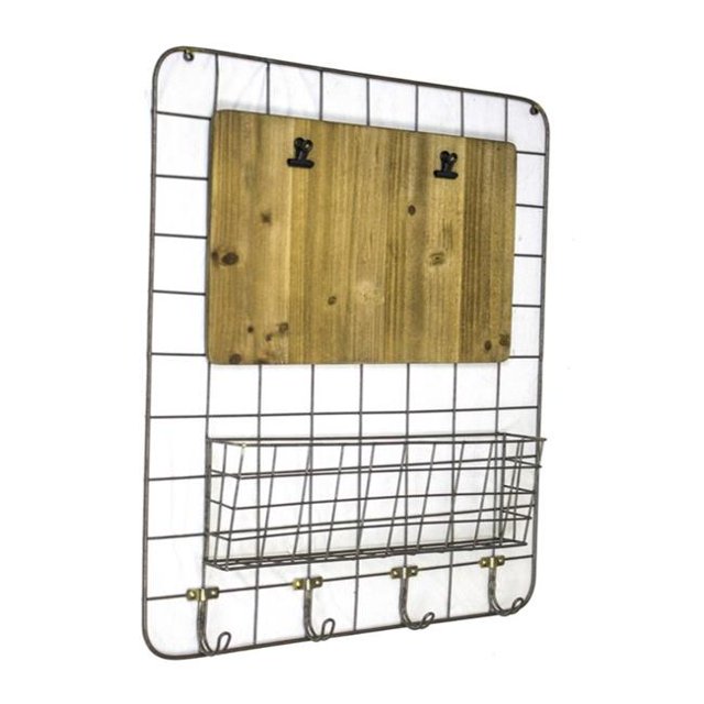 Benzara BM161041 Downrightly Rational Metal Wall Organizer