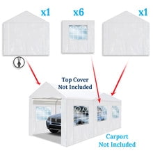 Replacement Carport Sidewall for 10x20 Tent Garage, Replacement Kit Enclosed Panels (Side Wall Only)