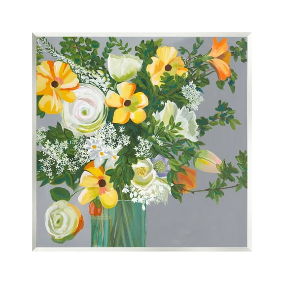 Stupell Industries Yellow & White Flowers Botanical & Floral Painting Unframed Art Print Wall Art, 12 x 12