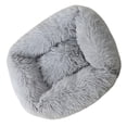 thumbnail image 2 of Cama para mascotas de felpa cálida perrera pequeña y mediana con manta rectangular M gris claro, 2 of 9