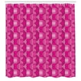 thumbnail image 3 of Abstract Shower Curtain, Shapes of Circle and Lines Dotted Circles Geometric Design, Fabric Bathroom Set with Hooks, 69W X 75L Inches Long, Magenta Pink, by Ambesonne, 3 of 3