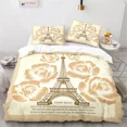 thumbnail image 2 of 2024 Eiffel Tower Duvet Cover Romantic Theme Floral King Bedding Set Microfiber Retro Paris Cityscape Comforter Cover With Pillowcase, 2 of 7