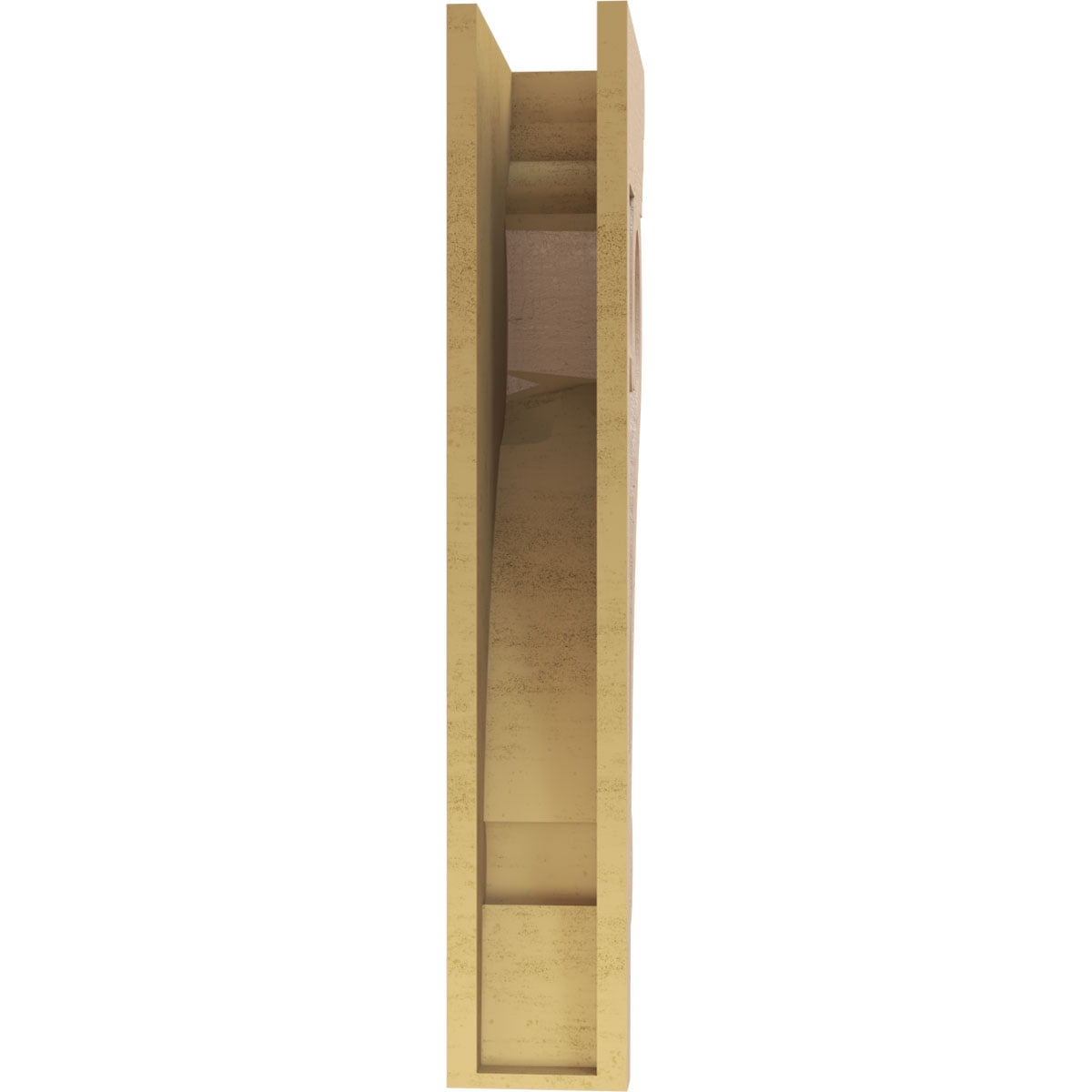 6"W x 12"D x 36"H Thin Mayflower Rough Cedar Woodgrain TimberThane Corbel, Primed Tan