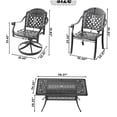 thumbnail image 6 of Black Aluminum Outdoor Dining Set with Swivel Chairs, 7-Piece All-Weather Patio Table and Chair Ensemble, 6 of 10