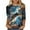 A-Blue, variant on Womens 3/4 Sleeve T Shirt with Celestial Starry Sky Print Fashion Blouse Crew Neck Top for Daily Wear G-Blue L