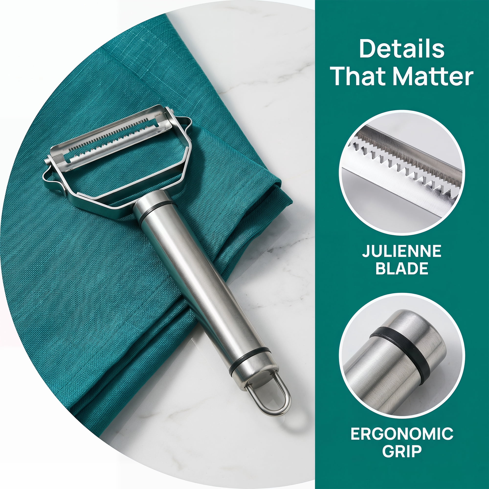 Unique Bargains Stainless Steel 3 in 1 Vegetable Peeler with Handle Silver 6.8x3.3 inch
