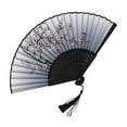 thumbnail image 2 of Antique Chinese Folding Fan,Traditional Bamboo Dance Fan with Tassel,Retro Hand Fan for Performance,Decor, 2 of 7