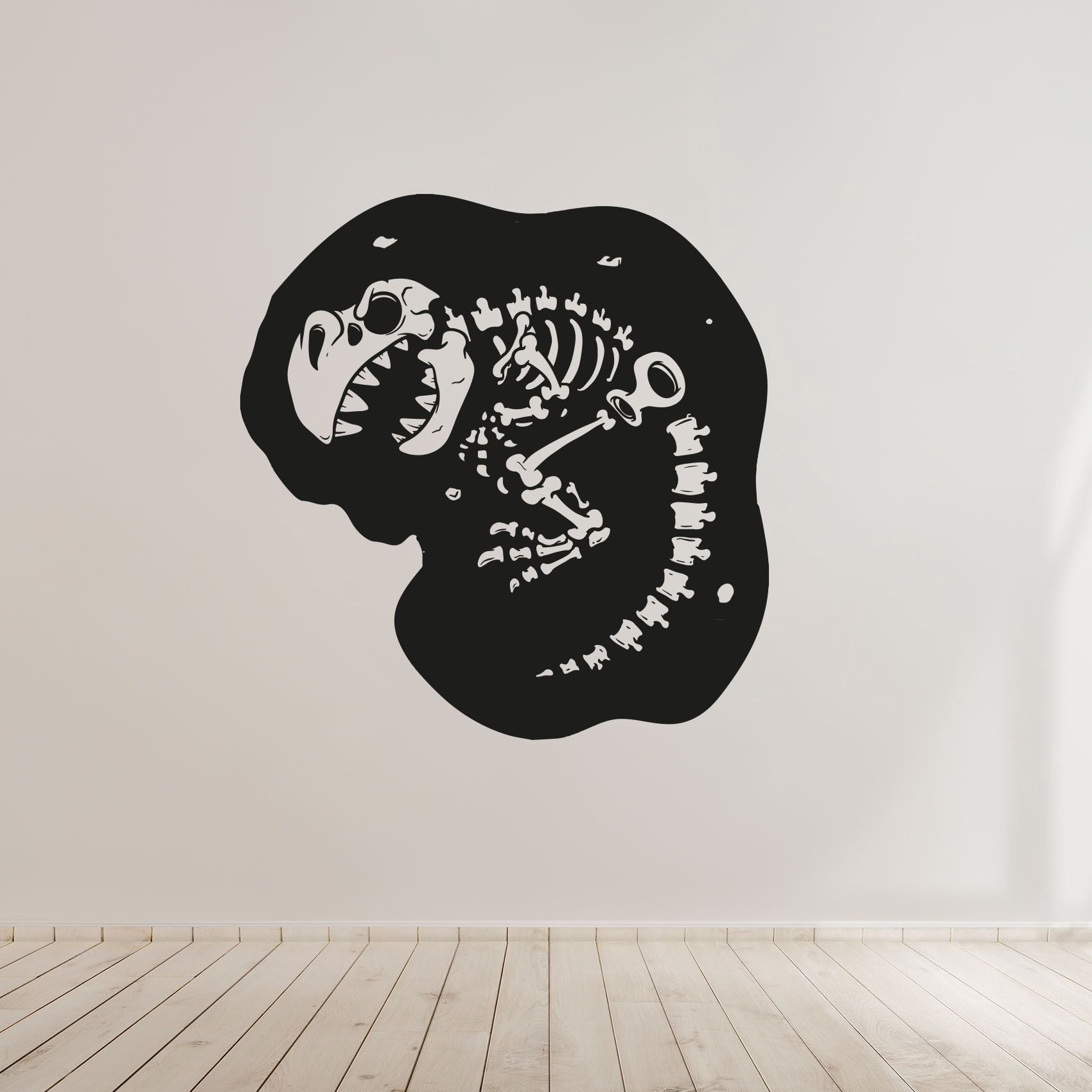Dinosaur Fossil Dinosaur Skeleton Silhouette T Rex Skeleton Underground Vinyl Design Wall Sticker Art Decal Boy Girl Kid Room Bedroom Nursery Kinder Decor Stickers Decoration Size (20x18 inch)