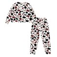 thumbnail image 5 of SCRAWLGOD Cow Print Brown White Black Women's 2 Pieces Pajama Set Soft Round Collar Long Sleeve Sleepwear with Elastic Band Breast-Pocket Loungewear Pjs Sets with Pockets, M, 5 of 7
