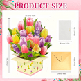 thumbnail image 4 of Rechale Colorful Tulip Square Box Pop Up Paper Flower Bouquet Greeting Cards with Note & Envelope, Ideal Gift for Celebrating Love, Holiday, Birthday, Anniversary, Special Moments, Valentine's Day, 4 of 10