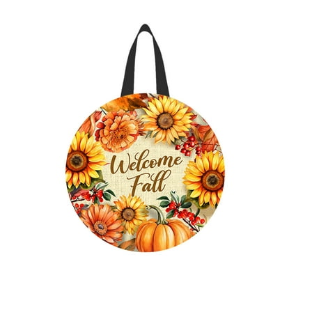 Briarwood Lane Welcome Fall Flowers Wood Door Hanger